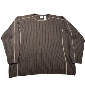 STAMP 10 Sweater Mens XL Brown Cotton Ribbed Knit Crewneck Pullover Warm Casual